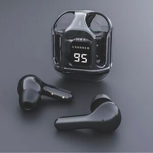 Black Wireless Earbuds with Charging Case